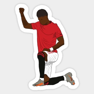 Marcus Rashford Kneeling Black Power Fist Sticker